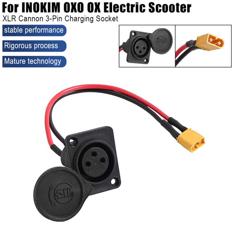X1673 For INOKIM OXO OX Electrical Scooter Power Port XLR Cannon 3-Pin Charging Socket