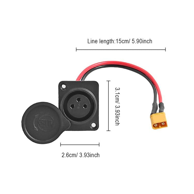 X1673 For INOKIM OXO OX Electrical Scooter Power Port XLR Cannon 3-Pin Charging Socket