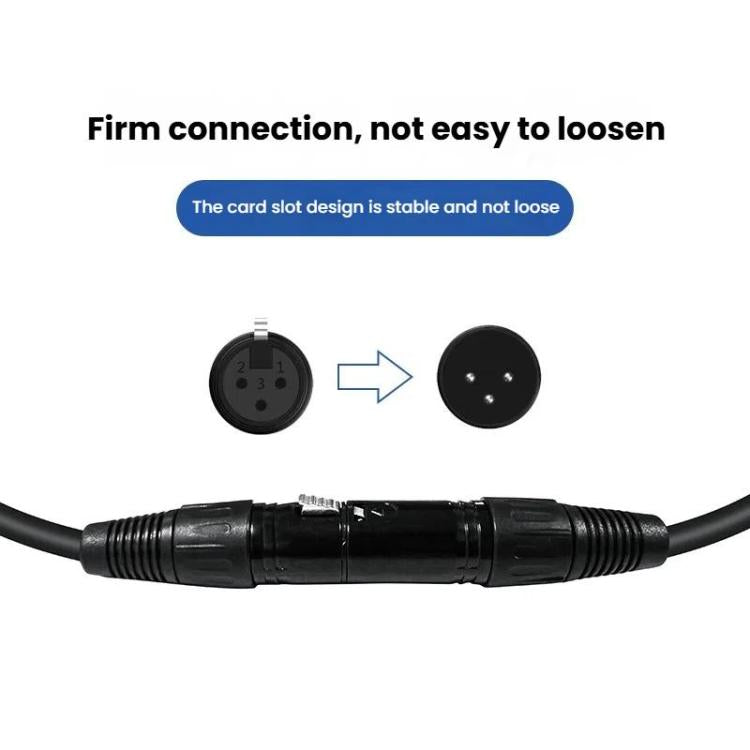 VEGGIEG Male to Female Microphone Stereo Microphone Cable Amplifier XLR Balanced Copper Cannon Audio Cable, Length: 0.5m - Black