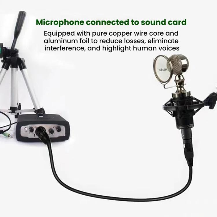 VEGGIEG Male to Female Microphone Stereo Microphone Cable Amplifier XLR Balanced Copper Cannon Audio Cable, Length: 1m - Black