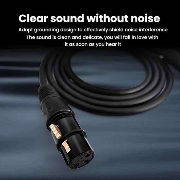 VEGGIEG Male to Female Microphone Stereo Microphone Cable Amplifier XLR Balanced Copper Cannon Audio Cable, Length: 15m - Black