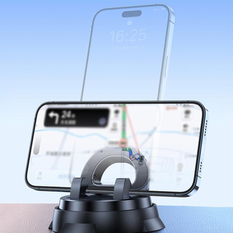 Car Navigation Stand Car Phone Holder 360 Rotating Powerful Adsorption Dashboard Multifunctional Phone Holder - Black