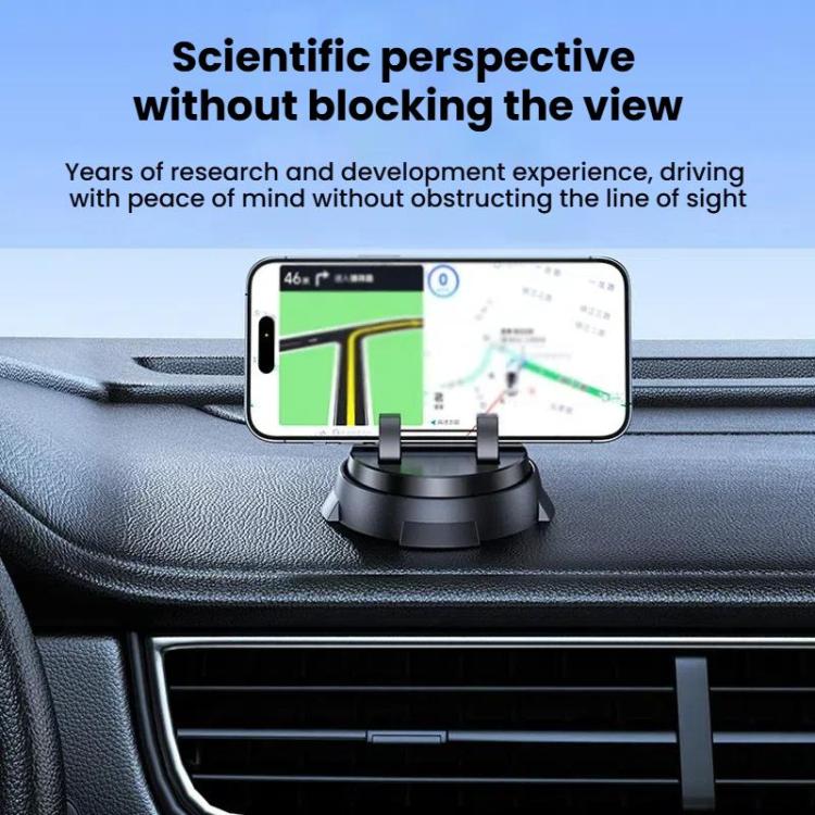 Car Navigation Stand Car Phone Holder 360 Rotating Powerful Adsorption Dashboard Multifunctional Phone Holder - Black