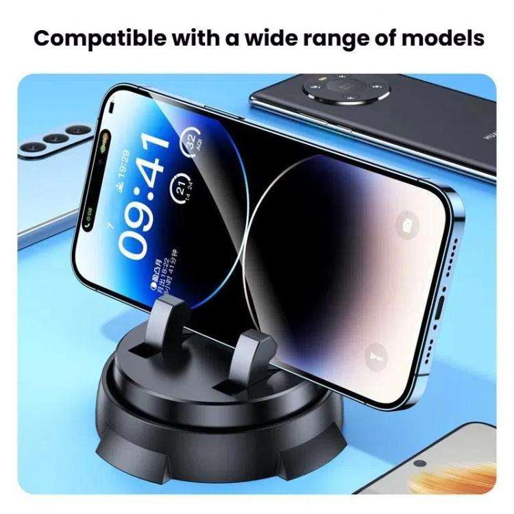 Car Navigation Stand Car Phone Holder 360 Rotating Powerful Adsorption Dashboard Multifunctional Phone Holder - Black