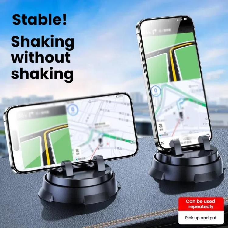 Car Navigation Stand Car Phone Holder 360 Rotating Powerful Adsorption Dashboard Multifunctional Phone Holder - Black