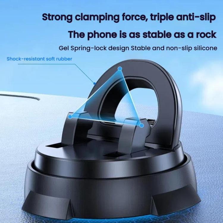 Car Navigation Stand Car Phone Holder 360 Rotating Powerful Adsorption Dashboard Multifunctional Phone Holder - Black