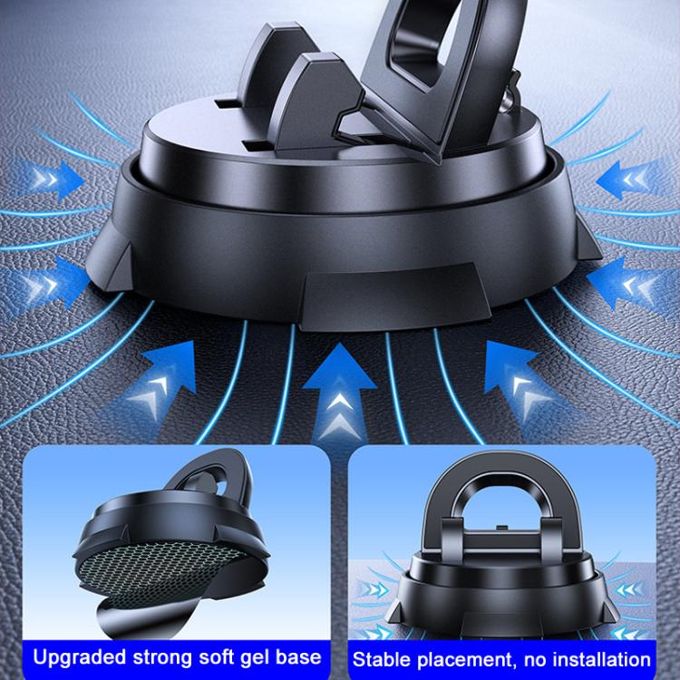 Car Navigation Stand Car Phone Holder 360 Rotating Powerful Adsorption Dashboard Multifunctional Phone Holder - Black