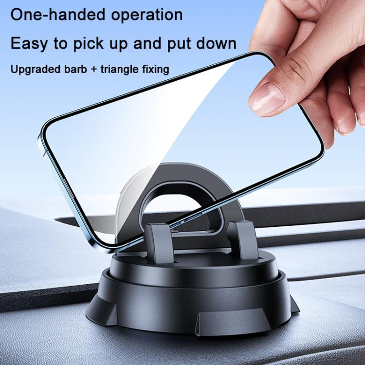 Car Navigation Stand Car Phone Holder 360 Rotating Powerful Adsorption Dashboard Multifunctional Phone Holder - Black