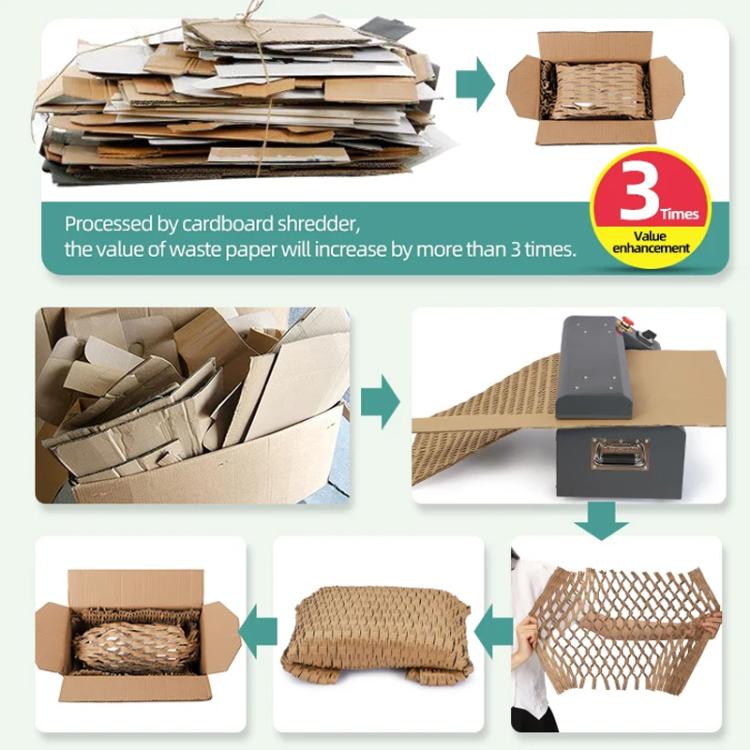 45cm EU Plug 370W Cardboard Shredder Handles 10mm Thickness, 5M/Min Speed For Packaging & Recycling