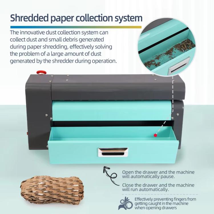 45cm US Plug 370W Cardboard Shredder Handles 10mm Thickness, 5M/Min Speed For Packaging & Recycling