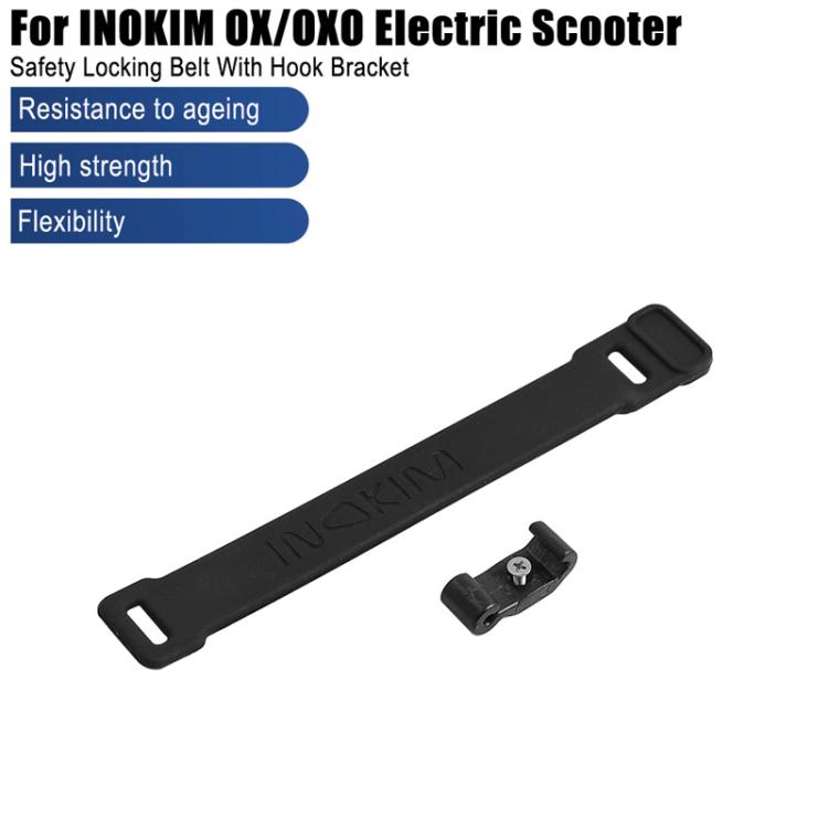 X1659 For INOKIM OXO OX Electrical Scooter Safety Locking Strap With Hook Bracket Wrappable Foldable Rubber Strap