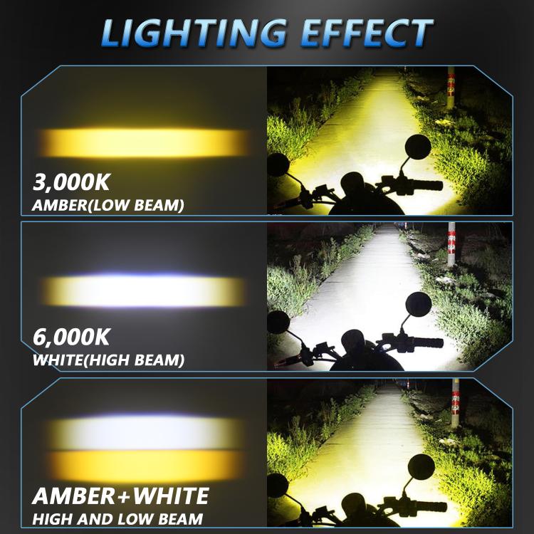 40W Motorcycle Wired Switch Integrated Waterproof Demon Eye Spotlight - Blue Light