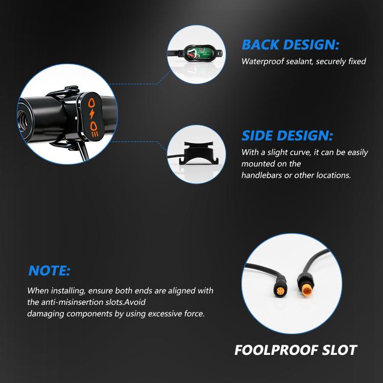 40W Motorcycle Wired Switch Integrated Waterproof Demon Eye Spotlight - Blue Light