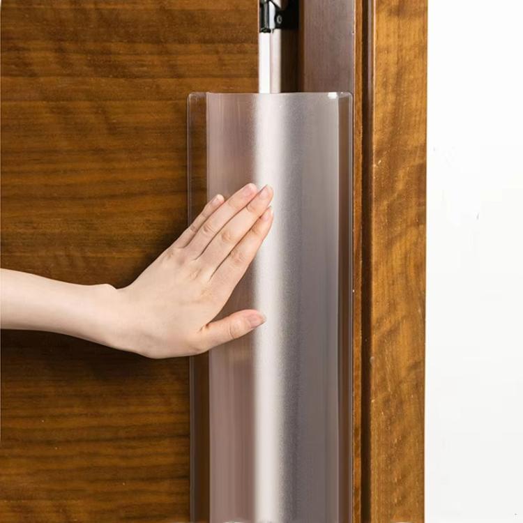 Anti-pinch Hand Door Hinge Protector Cover Home Baby Safety Door Sealing Self-adhesive Protection Strip, Spec: 120x18cm - Frosted Clear