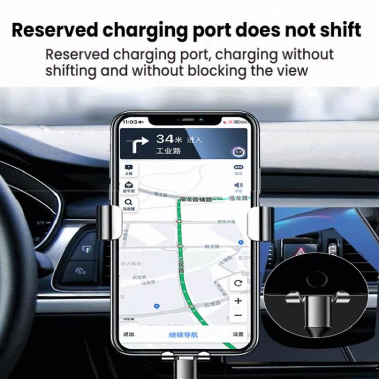 Air Outlet Clip-on Gravity 360-degree Rotating Car Phone Holder, Color: Silver Eagle Beak Clip
