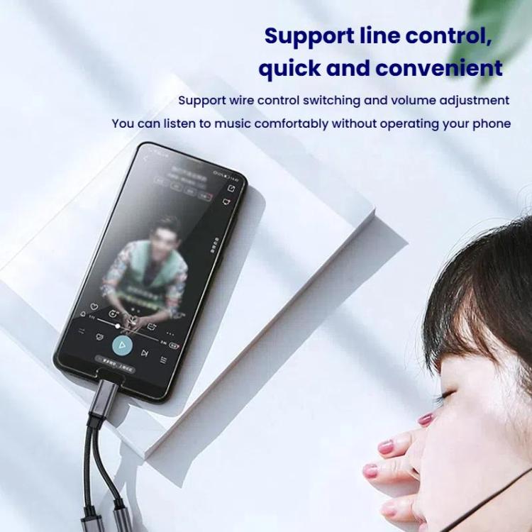 VegGieg Type-C To 3.5mm Female+PD Fast Charging Earphone Adapter Cable With Audio Cell Phone Convertor