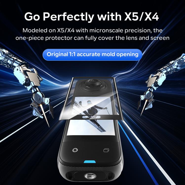 For Insta360 X5 / X4 aMagisn Tempered Glass Screen Protector Anti-Scratch 9H Hardness - 1 Pack