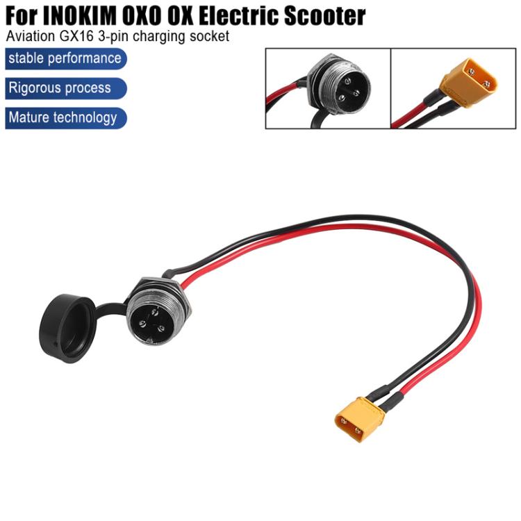 X1671 For INOKIM OXO OX Electrical Scooter Power Port Components GX16 3-Pin Aviation Header Charging Socket