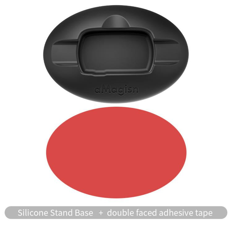 For Insta360 X5 / X4 aMagisn Silicone Base Desktop Stand Car Dashboard Holder - Black