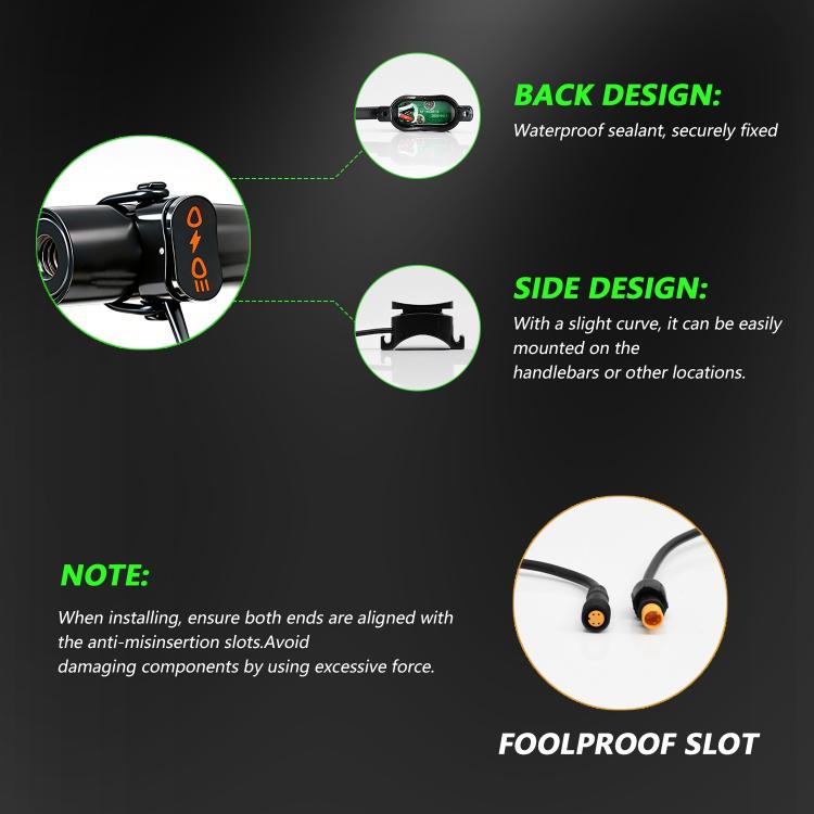 40W Motorcycle Wired Switch Integrated Waterproof Demon Eye Spotlight - Green Light