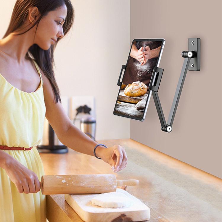 For 4.7-12.9inch Cell Phone Tablet PC Universal Bracket Base 360 Rotation Foldable Wall Mounted Support Holder Clip
