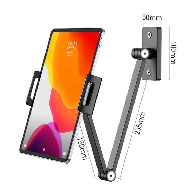 For 4.7-12.9inch Cell Phone Tablet PC Universal Bracket Base 360 Rotation Foldable Wall Mounted Support Holder Clip