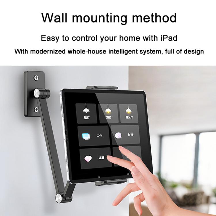 For 4.7-12.9inch Cell Phone Tablet PC Universal Bracket Base 360 Rotation Foldable Wall Mounted Support Holder Clip