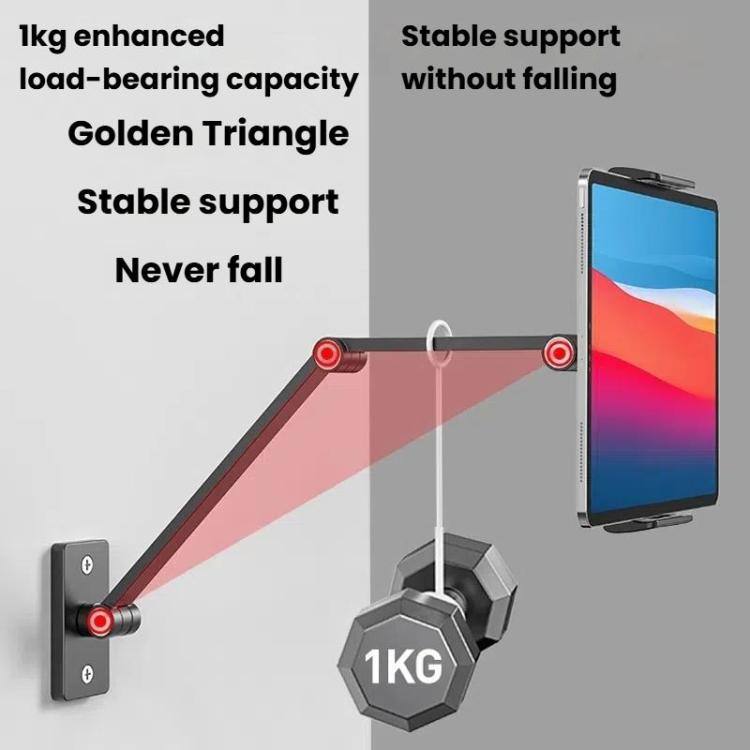 For 4.7-12.9inch Cell Phone Tablet PC Universal Bracket Base 360 Rotation Foldable Wall Mounted Support Holder Clip