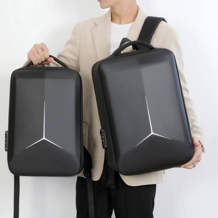 15.6-16.6 Inch Hard Shell Laptop Backpack with USB+Type-C Charging Ports Unisex Anti-Theft  Business Travel Bag Airbag Black
