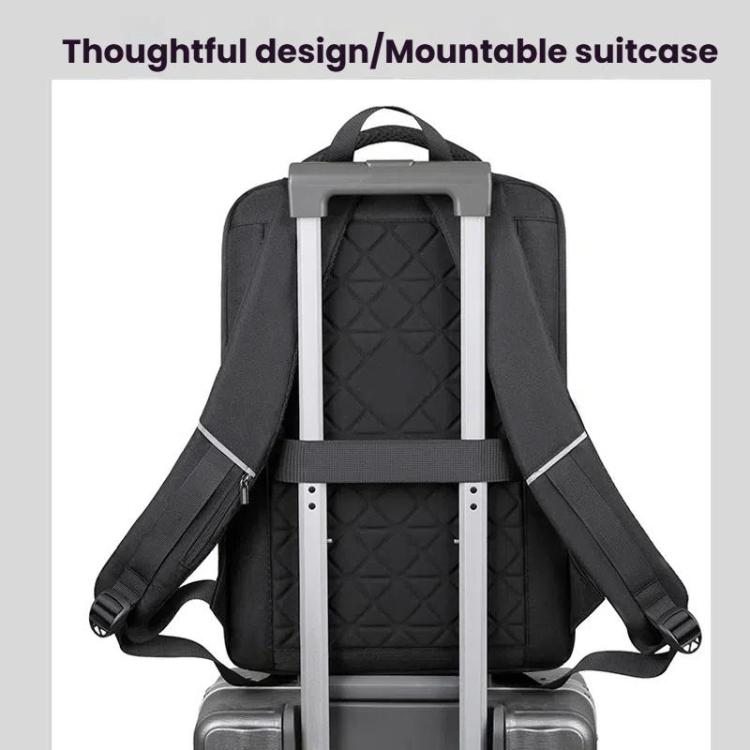 15.6-16.6 Inch Hard Shell Laptop Backpack with USB+Type-C Charging Ports Unisex Anti-Theft  Business Travel Bag Gray