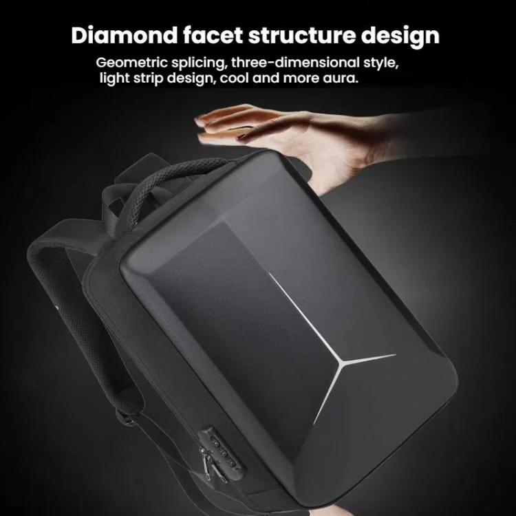 15.6-16.6 Inch Hard Shell Laptop Backpack with USB+Type-C Charging Ports Unisex Anti-Theft  Business Travel Bag Airbag Gray