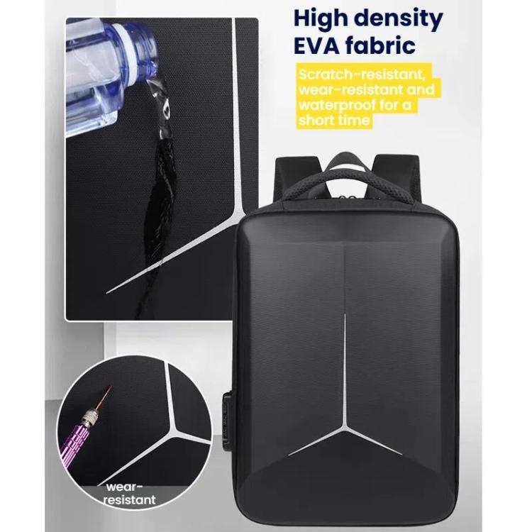 15.6-16.6 Inch Hard Shell Laptop Backpack with USB+Type-C Charging Ports Unisex Anti-Theft  Business Travel Bag Blue
