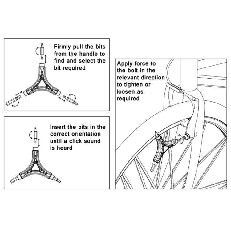 BIKERSAY Bicycle Multi-Function Triangular Hexagonal Y-Type Wrench - BT060