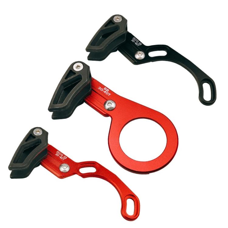 Bicycle Front Derailleur Single-Plate Positive Negative Tooth Chain Guide, Color: ISG03 Model Red