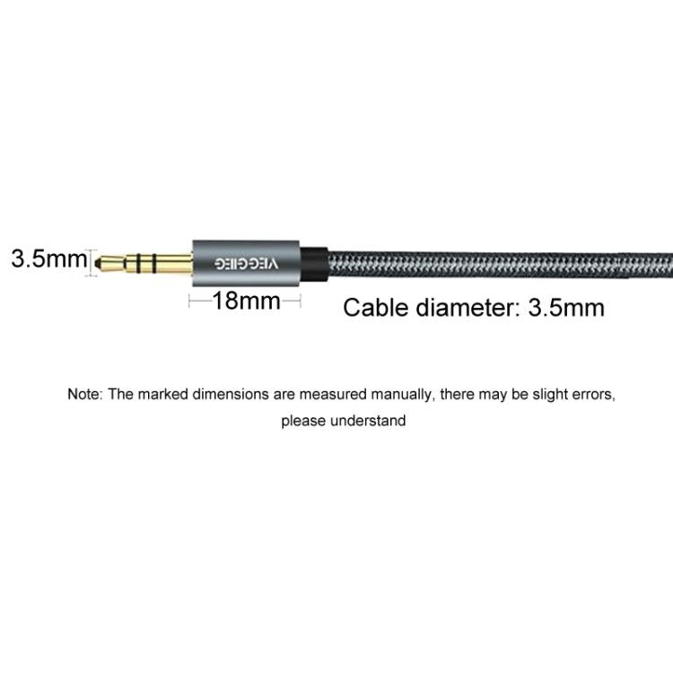 VegGieg Aux Car Audio Cable 3.5mm Male To Male Connection Cable For Phone Computer Stereo Amplifier Earphone, Length: 3m - Braided
