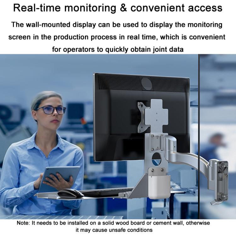 Monitor Bracket Industrial Equipment Cabinet Wall Mount All-In-One Stand Mouse Keyboard Bracket, Style: WKS-1 21x60cm Tray Silver