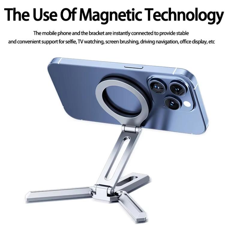 Foldable Magnet Tripod Desk Mount Phone Handle Smartphone Bracket