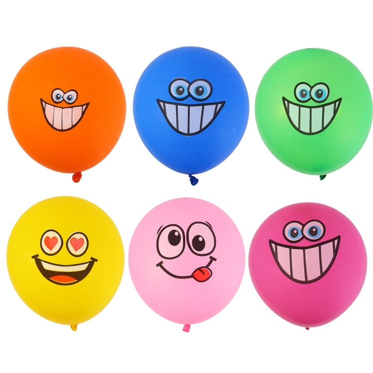 50 PCS Cute Printed Big Eyes Smiley Latex Balloons Birthday Party Decoration