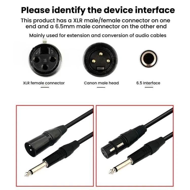 VEGGIEG 3Pin XLR Speaker Loudspeaker Cable Mixer Audio Microphone Cable, Length: 1.5m