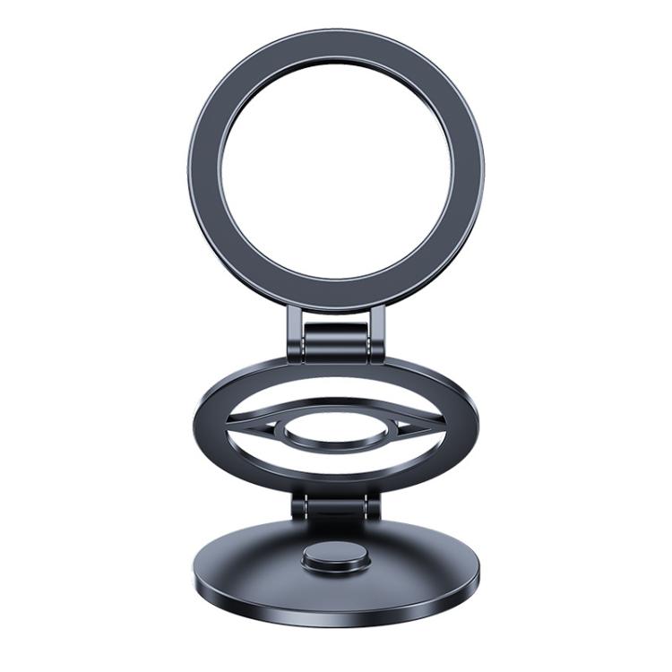 Multi-Functional 360 Degree Rotating 3-Axis Phone Holder Magnetic Car Navigation Foldable Mount - Black