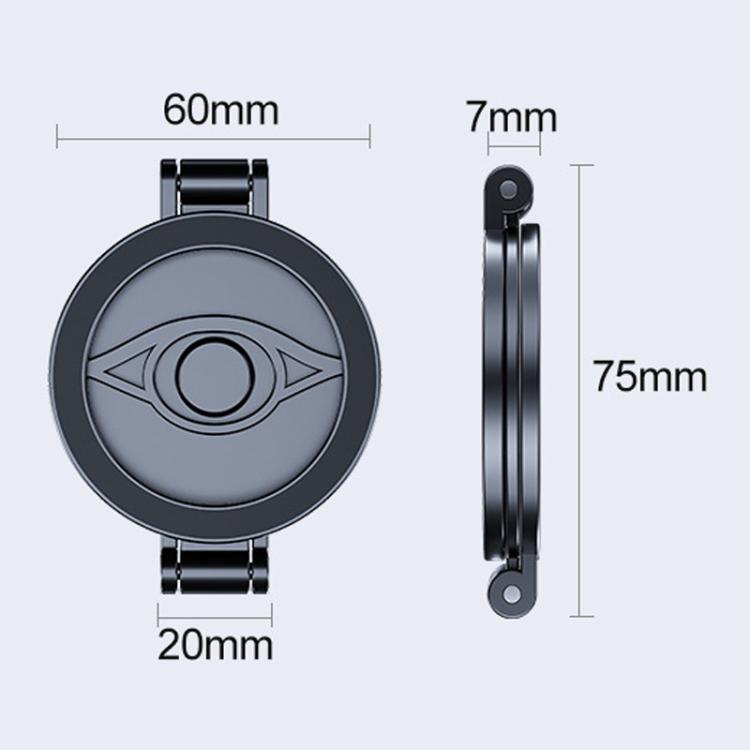 Multi-Functional 360 Degree Rotating 3-Axis Phone Holder Magnetic Car Navigation Foldable Mount - Black