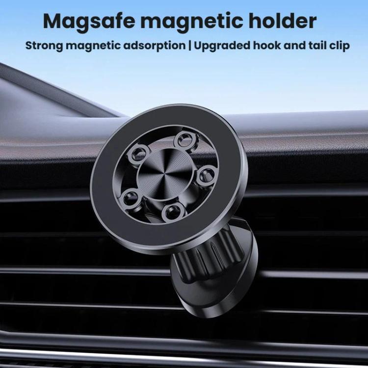 Car Vent Hanging Hook Stable Anti-Shake Magnetic Phone Holder - Black