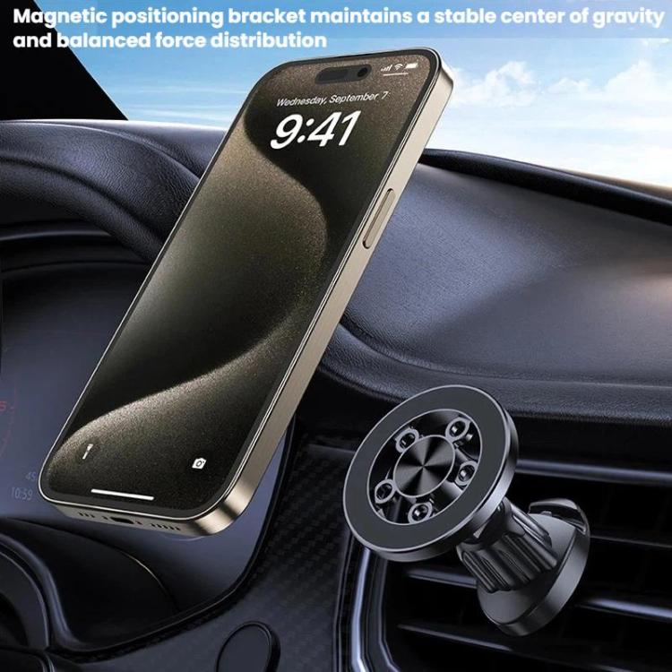 Car Vent Hanging Hook Stable Anti-Shake Magnetic Phone Holder - Black