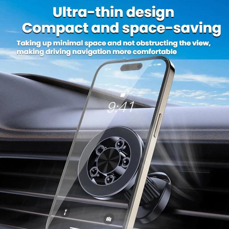 Car Vent Hanging Hook Stable Anti-Shake Magnetic Phone Holder - Black