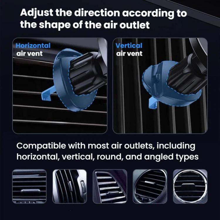 Car Vent Hanging Hook Stable Anti-Shake Magnetic Phone Holder - Black