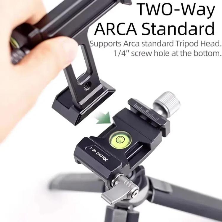 XILETU  XJ-T8 Metal Phone Holder Clamp With Cold Shoe 1/4-inch Screw Hole & Arca-Swiss Compatible Base