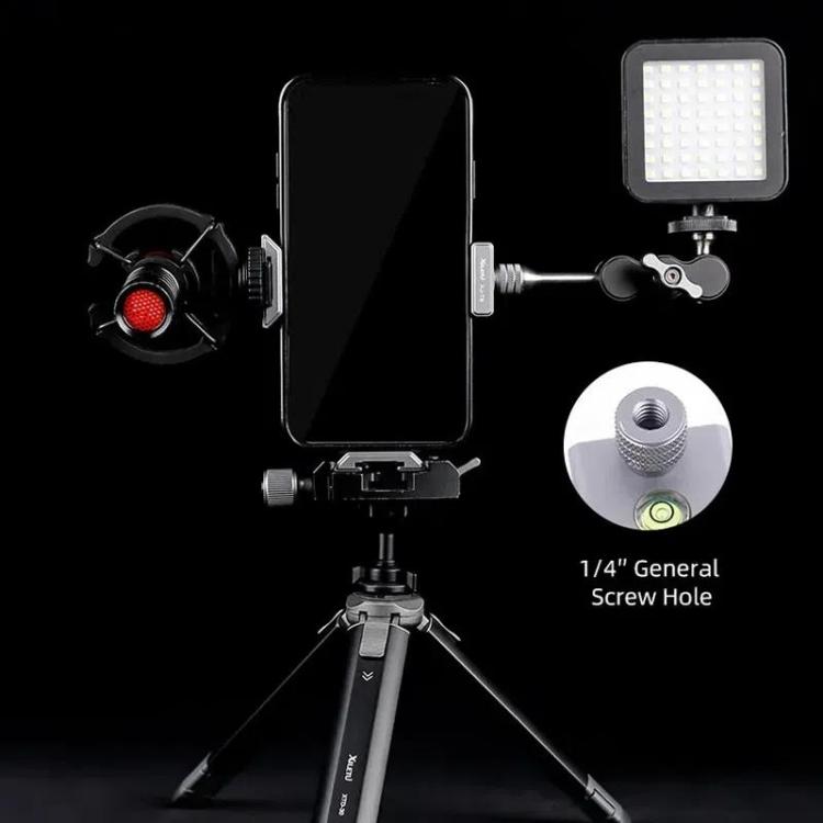 XILETU  XJ-T8 Metal Phone Holder Clamp With Cold Shoe 1/4-inch Screw Hole & Arca-Swiss Compatible Base
