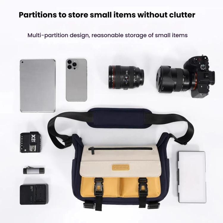 Cwatcun D191 Medium Shoulder Camera Bag Waterproof Crossbody Microsingle DSLR Camera Messenger Bag