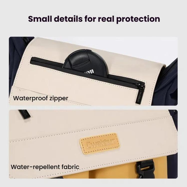 Cwatcun D191 Medium Shoulder Camera Bag Waterproof Crossbody Microsingle DSLR Camera Messenger Bag