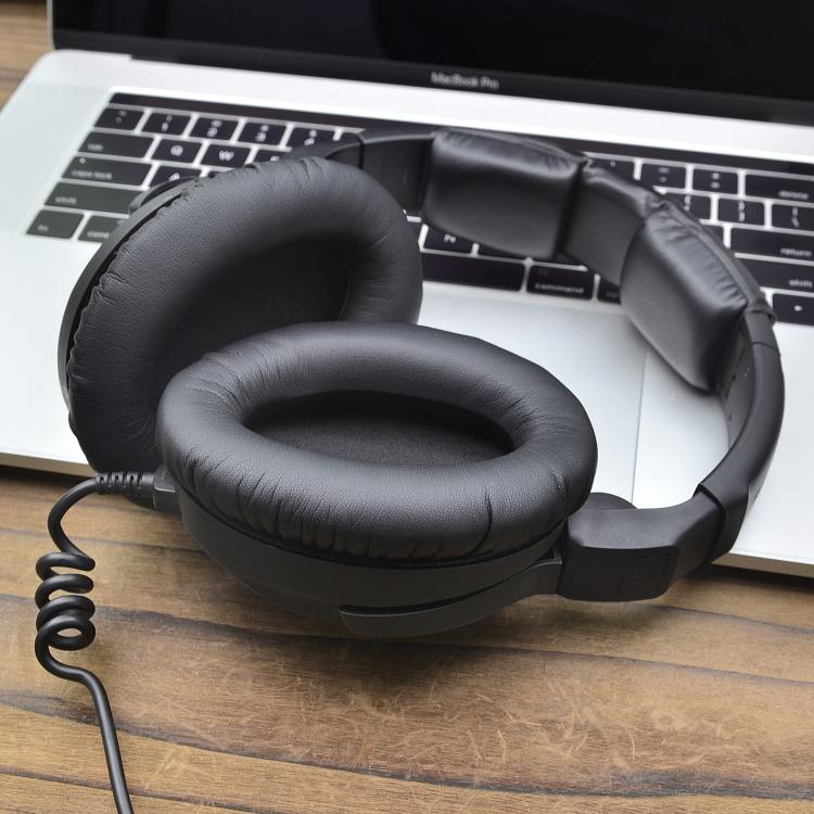 For Sennheiser HD 300 Pro Headphone 1pair Earpads Protein Leather Ear Curisons - Black